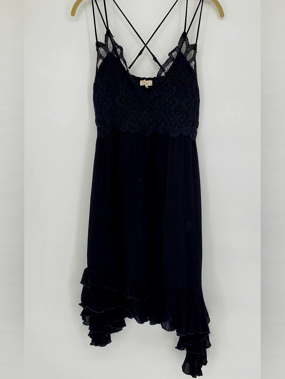 La Miel Lace-Top Spaghetti Strap Dress - Size Large
